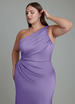 Azazie Akilah Bridesmaid Dresses Tahiti Mermaid One Shoulder Stretch Satin Dress image13