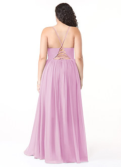 Azazie Aaida Bridesmaid Dresses Candy Pink A-Line Corset Chiffon Dress image8