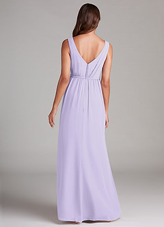 Azazie Tanicia Robes de demoiselle d'honneur Robe Trapèze en Mousseline de soie Plissée Lilas image7