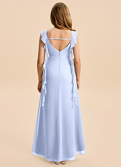 Azazie Cindy Junior Ice A-Line Ruched Chiffon Dress image5