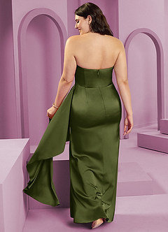 Barbie ♥ Azazie Bridesmaid Dresses Olive Sheath Strapless Stretch Satin Convertible Dress image10