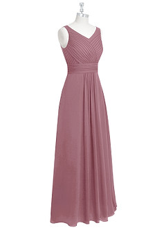 Azazie Pierrette Bridesmaid Dresses Vintage Mauve A-Line Pleated Chiffon Dress image9