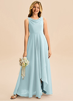 Azazie Mannie Junior Klä av A-Line i Chiffong Plisserad image1