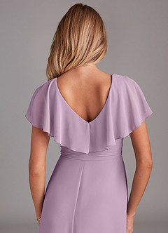 Azazie Lainey Bridesmaid Dresses Wisteria A-Line with Pockets Chiffon Dress image2