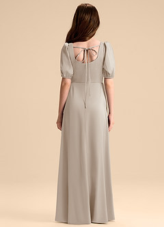 Azazie Briar Junior Frost A-Line Bow Stretch Satin Dress image2