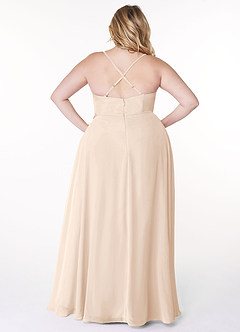 Azazie Naeem Bridesmaid Dresses White Alabaster A-Line V-Neck Ruffle Chiffon Dress image8