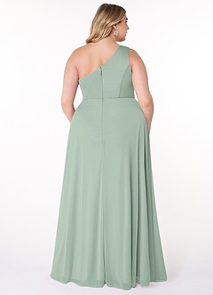 Azazie Brooke Jurken voor bruidsmeisjes Jurk van Mesh met A-Lijn One-Shoulder Agave image7