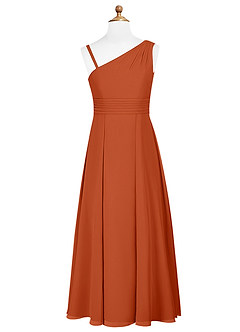 Azazie Dallas Junior Burnt Orange A-Line Pleated Chiffon Dress image6