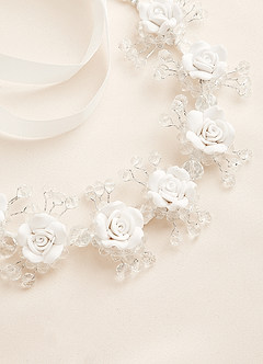 front 3D Floral Flower Girl Headpiece