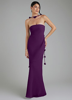 Azazie Annalise Bridesmaid Dresses Grape Mermaid Chiffon Dress image1
