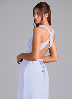 Azazie Evadne Suknie dla druhen Osłona Pofałdowany Szyfon Długość kostki Sukienka image7