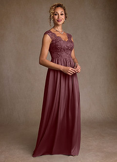 Azazie Amethyst Mère de la mariée Robes Robe Trapèze en Dentelle Sangria image5