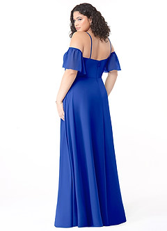 Azazie Sue Bridesmaid Dresses Royal Blue A-Line Off the Shoulder Chiffon Convertible Dress image10