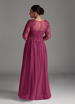 Azazie Harriet Mother of the Bride Dresses Mulberry A-Line Scoop lace Mesh Dress image11