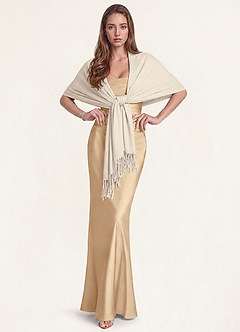 front Wool-Blend Fringe Hem Scarf & Shawl