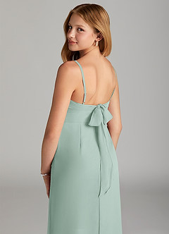 Azazie Mai Junior Agave Sheath Pleated Chiffon Dress image6