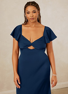 Christian Siriano Bridal for Azazie 1005 Brautjungfernkleider Etui Herzausschnitt Stretch-Satin Kleid Dunkelmarine image14