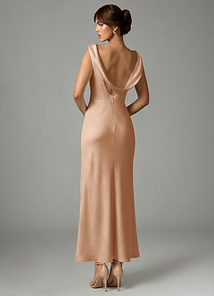 Azazie Kieryn Bridesmaid Dresses English Rose Mermaid Pleated Stretch Satin Dress image5