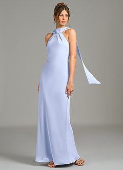 Azazie Cassiana Bridesmaid Dresses Ice Mermaid Pleated Chiffon Dress image1