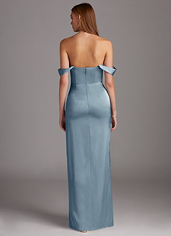 Azazie Mila Final Sale Agave Sheath Sweetheart Neckline Stretch Satin Convertible Dress image6