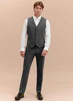 front William Charcoal Comfort Blend Suit Vest