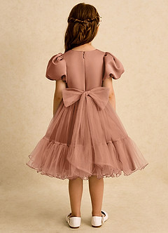 Azazie Cocoa vestidos de niña de las flores Vestido de Bronceador de Tul de Princesa con Plisado image6