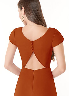 Azazie Hainsly At-home Try On Dresses Agave A-Line Sweetheart Neckline Chiffon Dress image6