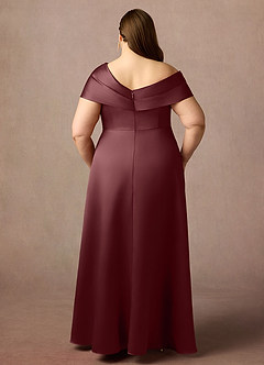 Azazie Marissa Mother of the Bride Dresses Cabernet A-Line Pleated Mikado Dress image7