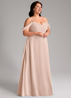 Azazie Marley Bridesmaid Dresses English Rose A-Line Off the Shoulder Chiffon Convertible Dress image15