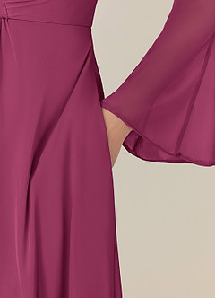 Azazie Teraso 신부의 어머니 드레스 A라인 망사 무릎 길이 드레스 image8