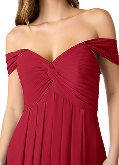 Azazie Kaitlynn Vestidos de damas de honor Vestido de Escarlata de Gasa de Imperio Convertible con Fruncido image5
