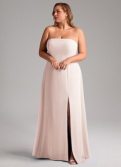 Azazie Wren Brautjungfernkleider Wandelbar A-Linie Seitliche Cut-Outs Chiffon Kleid Blassrosa image10