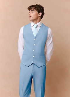 front James Azul Cielo Chaleco de traje