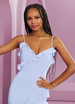 Barbie ♥ Azazie Bridesmaid Dresses Lavender Sheath Chiffon Dress image13