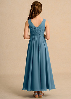 Azazie Ducky Junior Formal Flower Girl Dresses Bermuda A-Line Pleated Chiffon Dress image2