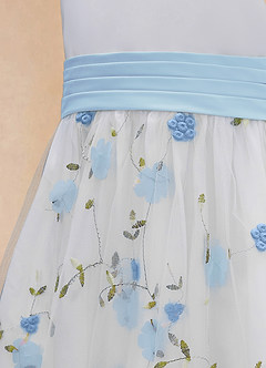 Azazie Pollie Flower Girl Dresses Sky Blue Sky Blue A-Line Bow Tulle Dress image4