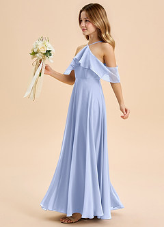 Azazie Tessabelle Junior Ice A-Line Off the Shoulder Chiffon Dress image3