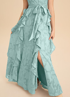 Azazie Peyton Junior Vestido de Neblina de Devorado Floral de Corte en A con Plisado image8