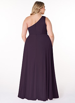 Azazie Brooke Jurken voor bruidsmeisjes Jurk van Mesh met A-Lijn One-Shoulder Pruim image7
