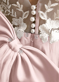 Azazie Mixie vestidos de niña de las flores Vestido Rosa Rubor de Encaje de Vestido de princesa image8
