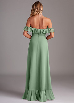 Azazie Lyra Robes de demoiselle d'honneur Robe Trapèze Convertible en Mousseline de soie Matcha image7