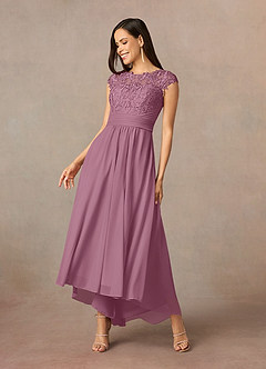 Azazie Amara Mother of the Bride Dresses Vintage Mauve A-Line Lace Dress image2