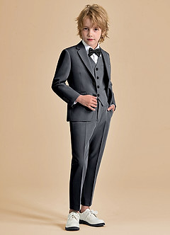 front Oliver Boys Charcoal 5-Piece Suit