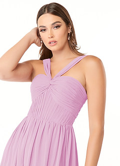 Azazie Dionne Bridesmaid Dresses Candy Pink A-Line Corset Chiffon Dress image6