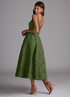 Amalie Olive A-line Midi Dress image10