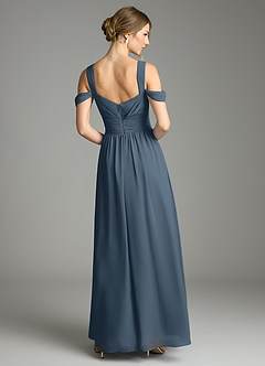Azazie Lianne Bridesmaid Dresses Neptune A-Line Off the Shoulder Chiffon Dress image7