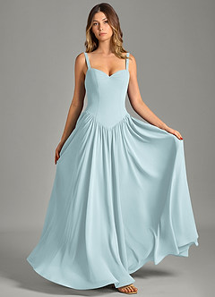 Azazie Evadina Suknie dla druhen Linia A Gorset Szyfon Do ziemi Sukienka image1