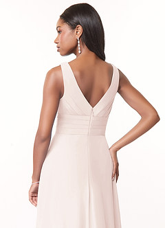 Azazie Julianna Robes de demoiselle d'honneur Robe Trapèze en Mousseline de soie Rose Pétale image4