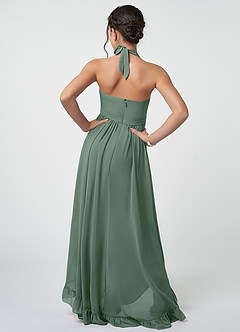 Azazie Hermione Junior Eucalyptus A-Line Chiffon Dress image3