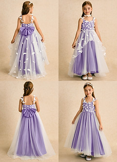 Azazie Darlina Robe Demoiselle D'honneur Fillette Robe Princesse en Tulle Dentelle Ivoire Tahiti image2
